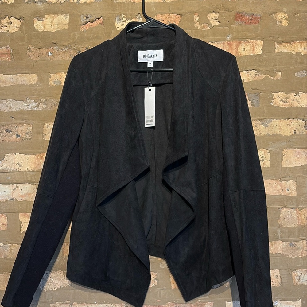 BB Dakota Suede Leather Black Jacket